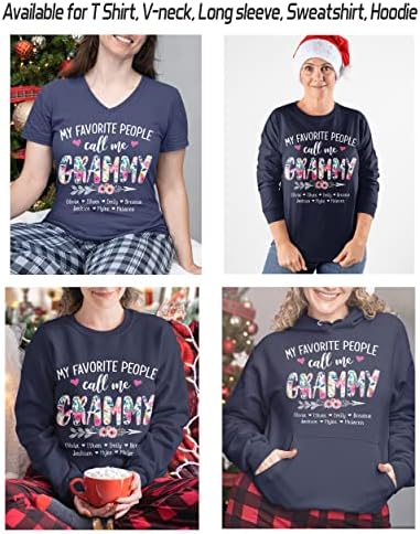 חולצת סבתא בהתאמה אישית, אמא מותאמת אישית ננה מימי ג'יג'י עם שם ילדים, מתנה ליום הולדת חג המולד חג האהבה