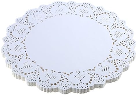דקורה 12.5 אינץ עגול לבן נייר תחרה מפיות לחתונה שולחן קישוטי 100 יחידות