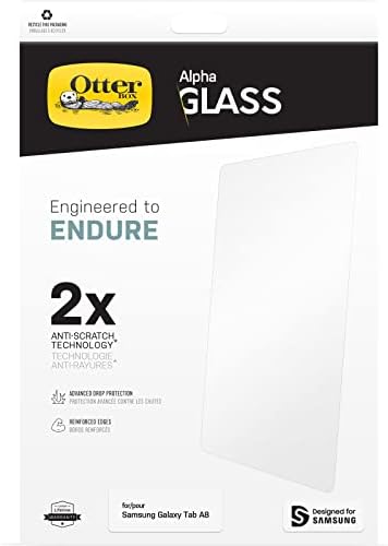 מגן מסך זכוכית אלפא של Otterbox עבור Tab A8 של סמסונג A8 - ברור