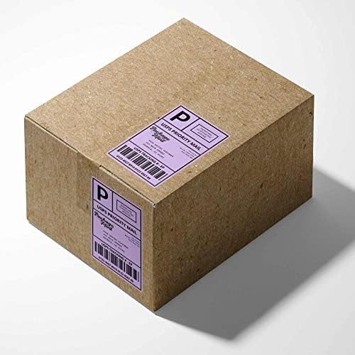 חבילה מנטה סגול כיסוי מאוורר תוויות תרמיות-4 על 6 אינץ ' תוויות משלוח עמיד למים-תוויות הדפסה