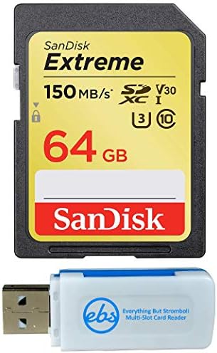 כרטיס זיכרון אקסטרים של סנדיסק 64 ג ' יגה-בייט עובד עם קנון אוס 77 ד, 80 ד, 70 ד, 6 ד, 60 ד מצלמה דיגיטלית