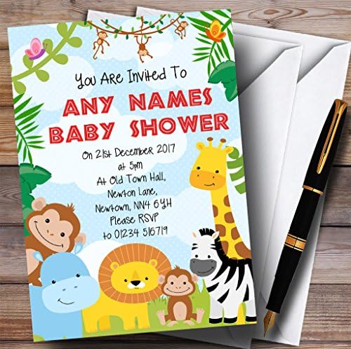 בהיר ספארי ג ' ונגל חיות הזמנות תינוק מקלחת הזמנות