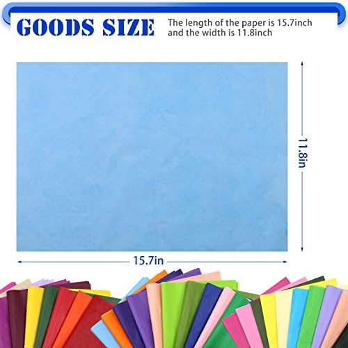 ג 'יונגמר 150 גיליונות נייר טישו לשקיות מתנה, 11.8 65.7 אינץ' נייר טישו צבעוני בתפזורת 30 צבעים שונים