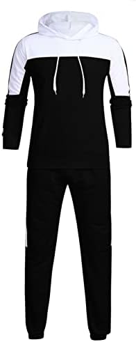 אימוני XXBR לגברים, טלאי צבע טלאים חליפות סווטשירטס עם מכנסי טרנינג עם מכנסי טרנינג ספורט 2 תלבושות