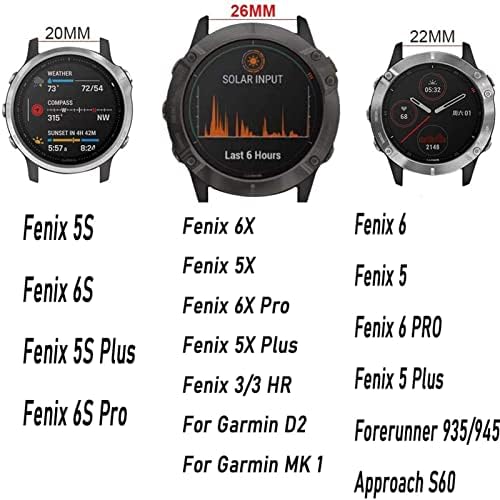 XNWKF 26 20 22 ממ רצועת שחרור מהירה של סיליקון רצועת שעון לרצועת Garmin Fenix ​​7x 6x Watch EasyFit