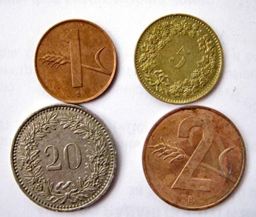 הרבה מטבעות שוויץ שוויץ שוויץ רפן מטבעות אירופיות בסדר גמור