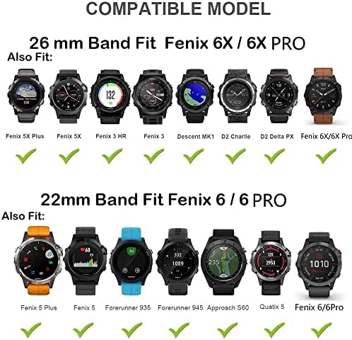 AEMALL 26 22 ממ כושר מהיר שעון שעון עבור Garmin Fenix ​​6x 6 Pro 5x 5 פלוס 3 HR 935 רצועות Enduro