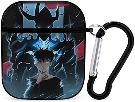 Manhwa Solo פילוס AirPods כיסוי מארז עם מחזיק מפתחות עבור AirPods 2 & 1, חידוש אנימה הדפסת אגן