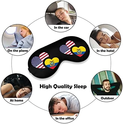 אקוודור ארהב דגל דגל מסכת עיניים קלה חוסמת מסכת שינה עם רצועה מתכווננת לטיולים משמרת שינה