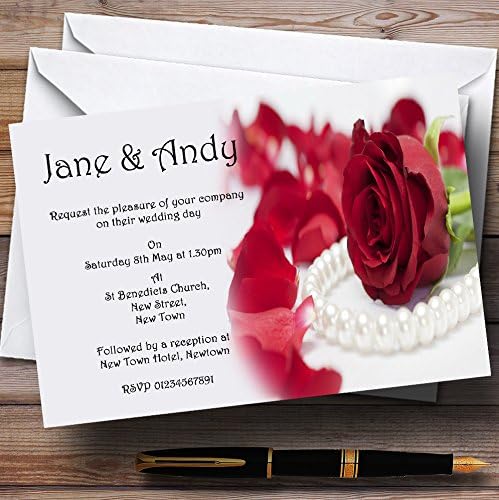 הזמנות לחתונה בהתאמה אישית של פנינה רוז אדום