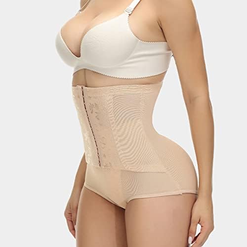 טוניקת גוף מלא נשים מכנסי אבזם מוצקים בעיצוב כפתור תחתוני מותניים גבוהים בגד גוף שכבה כפולה