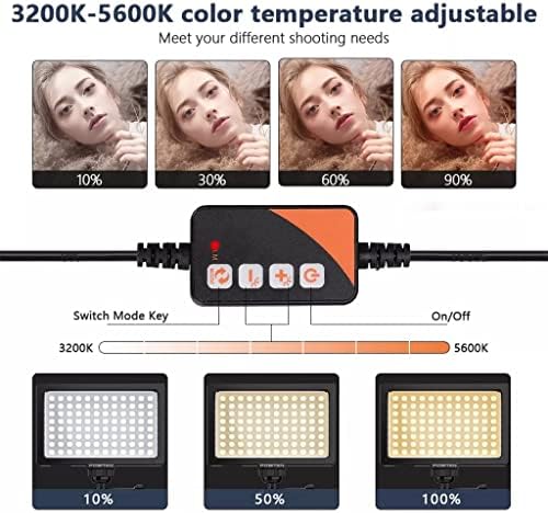 מנורת צילום אור וידאו דו-צבעונית 3200-5600 קראט אור פאנל ניתן לעמעום עם חצובה לאיפור סלפי