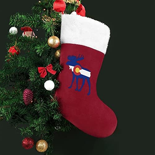 דגל קולורדו אייל אייל אדום חג המולד של חג המולד של חג המולד קישוטי הבית לקש עץ חג המולד גרביים תלויים