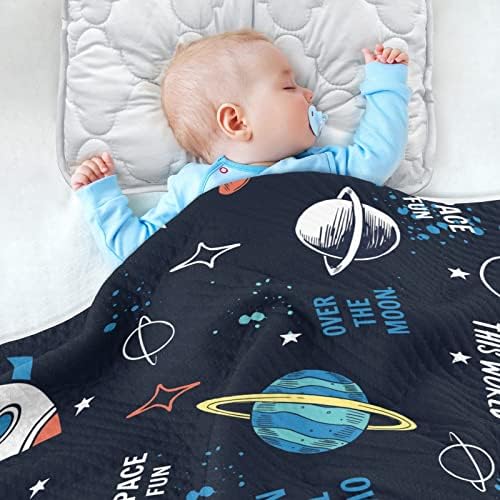 רקטות שטח של שמיכות חוטטות כוכבי כוכבי כותנה שמיכת כותנה לתינוקות, קבלת שמיכה, שמיכה רכה משקל קלה לעריסה,
