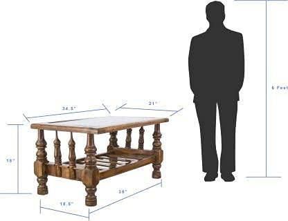 את עץ חנות מוצק עץ 5 מושבים עץ ספה סט לסלון ריהוט עם מרכז שולחן בד 3 + 1 + 1 צבע דבש חום