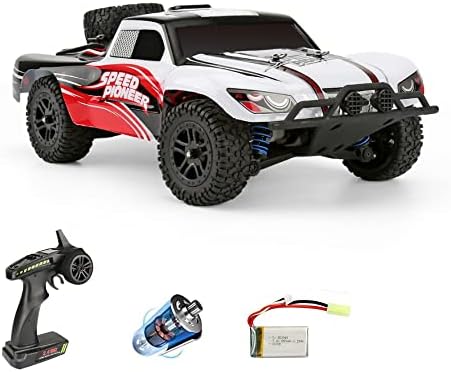 מכוניות של Funtech RC לילדים, כל שטח 1:18 מכונית שלט רחוק בקנה מידה, משאית שלט רחוק של רכב חשמלי 2.4