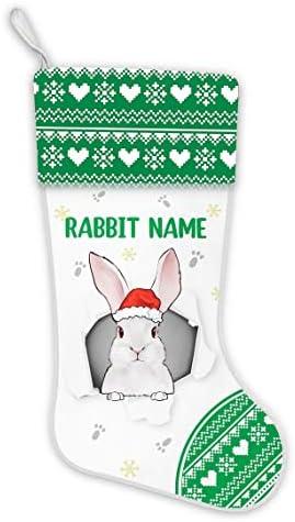 גרבי חג המולד של ארנב בהתאמה אישית, גרב לחג המולד של ארנב, גרב חיית מחמד בהתאמה אישית, מתנה