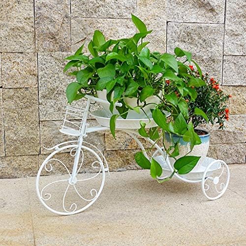 צמח MKKM עמדת אופניים בסגנון אופניים מסגרת ברזל תצוגת פרחים עיצוב לבן לעשבי תיבול שלך, פרחים,