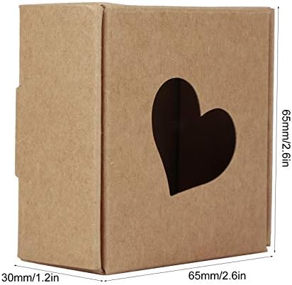 קופסות מתנת קראפט, 50 יחידות לב דפוס תיבת אריזה, קטן בתפזורת אריזת מתנה אריזה מושלמת עבור בעבודת