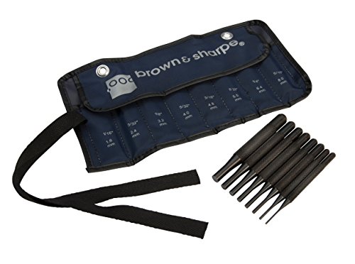 Brown & Sharpe 599-700 Center Punch, סט 8 חלקים, 1/16 -5/16, שחור