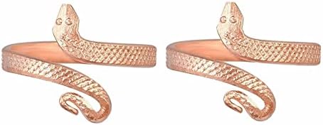 טבעת נחש נחושת מקודשת טבעת נחש טבעת טבעת טבעת וטרוט טבעות ISHA 2 PCS