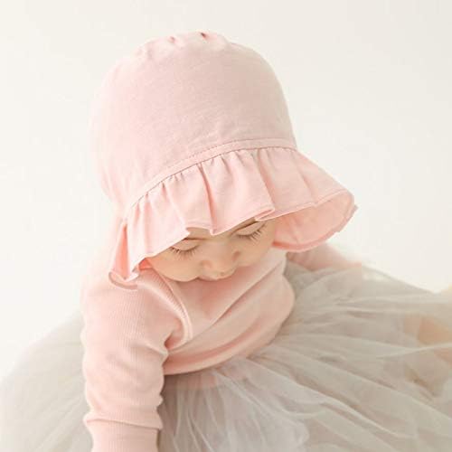 Jellytree Baby Hat Bonnet פעוט בנות נסיכה אופנה פרוסה מוסלין כובע רירית תינוק כפה לייסי, 3M 6 מ '12