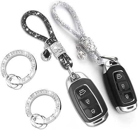 מחזיק מפתחות לרכב לנשים, אביזרי מחזיק מפתחות עם אבני חן בלינג,מחזיקי מפתחות לרכב טבעת מפתח נצנצים אופנתית