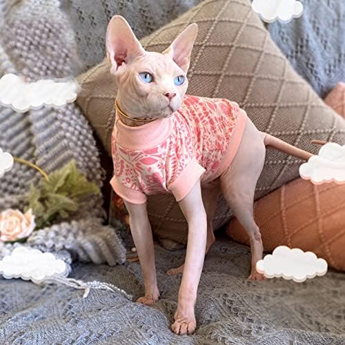 ספינקס חתול קיץ בגדי הסוואה דפוס כותנה חולצות עם שרוולים רך לנשימה סוודר אפוד חתלתול חולצות עבור ספינקס