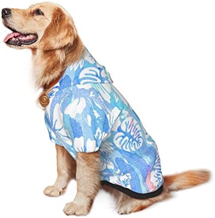 קפוצ'ון גדול כלב הוואי-חלל-חלל-היבסקוס-אלוהא סוודר בגדי חיות מחמד עם מעיל תלבושת חתולים רכה X
