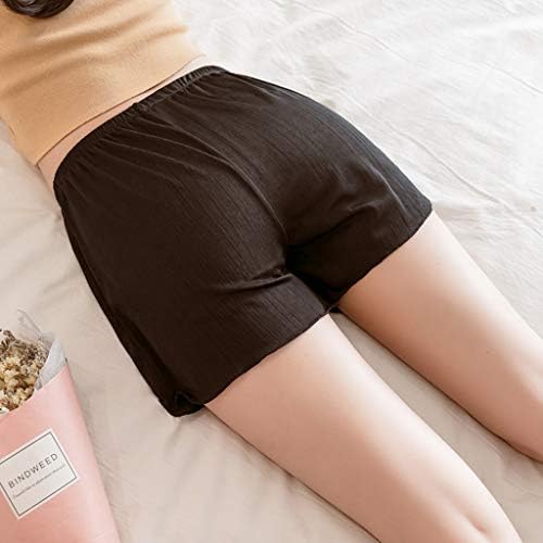 מכנסיים קצרים רופפים לנשים של Znne פלוס בטיחות בגודל מכנסיים קצרים של המותניים האלסטיים פיג'מה בקיץ מכנסיים