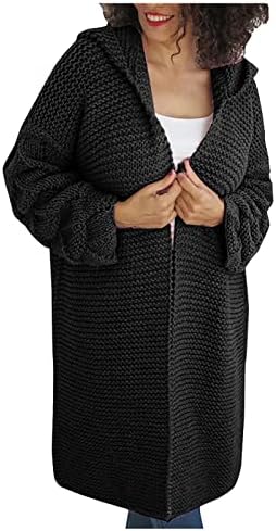 נשים של ארוך קרדיגן מעילי כבל לסרוג מזדמן פתוח קדמי ארוך שרוול רופף סוודר