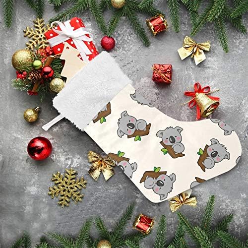 גרבי חג המולד של Alaza חיה קואלה מצוירת קלאסית קלאסית קלאסית קישוטי גרב גדולים לעיצוב עונת החגים המשפחתית תפאורה