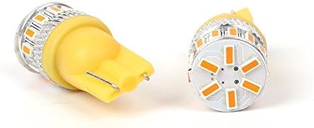 תאורת אללה 2x סופר ברייט W5W 168 175 נורות LED צהובות ענבר מפות פנים מפות צד סמן תאורה תואמות