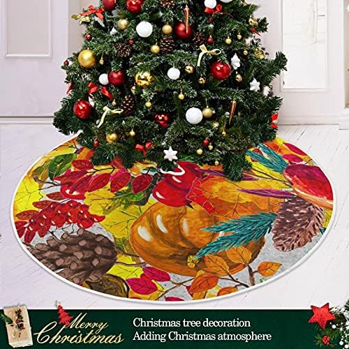 עלים עלים דלעת חצאית עץ חג המולד 36 אינץ '/48 אינץ' תפאורה ביתית לחצאית עץ חג המולד מחצלת קישוטים לחג המולד