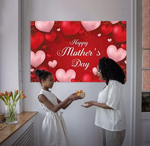 גופיל גדול של יום האם המאושר הגדול, יום האם של יום האם של קישוט לב אדום, קישוט יום האם, ציוד