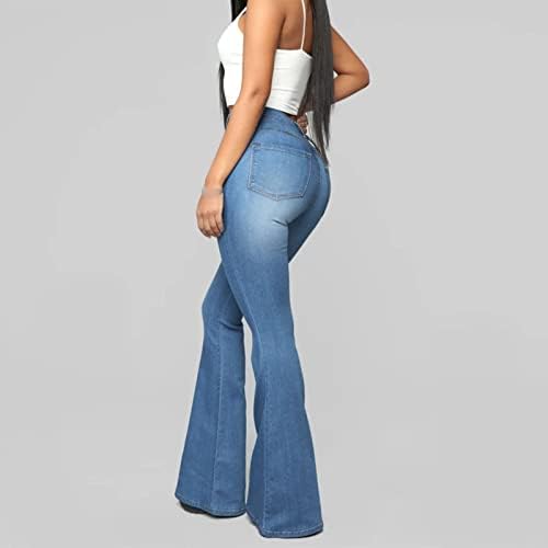 נשים גבוהה מותן רחב רגל אתחול ג 'ינס שטף התלקחות פעמון תחתון ז' אן מכנסיים רטרו למתוח רזה בכושר ג ' ינס