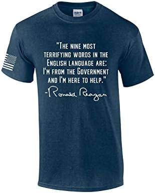 רונלד רייגן מפורסם ציטוט רייגן בוש אמריקאי דגל שרוול פטריוטית גברים קצר שרוול חולצה גרפי טי