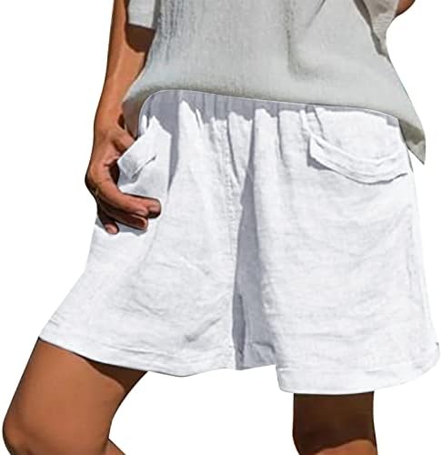 Miashui Plus size חותלות עם כיסים לנשים בקיץ קיץ מכנסיים קצרים רופפים רופפים מותניים אלסטיים מוצקים 3xl