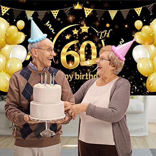 קישוטים למסיבות יום הולדת 60 של KMUYSL, 73 X43 גדול במיוחד 73 לציוד לקישוט מסיבות יום השנה ה -60 - תפאורת
