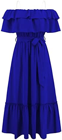 שמלת קיץ לנשים 2023 צוואר קו אחד מוצק רך מחוץ לכתף שמלת אורך אמצע שמלה
