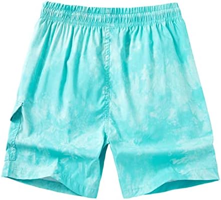 מכנסיים קצרים של Ozmmyan לגברים הדפסת קיץ מזדמנים וצביעת מכנסיים מותניים אלסטיים קצרים לייבוש