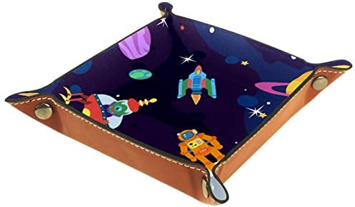 Lyetny Spaceship Spaceship Planet Stars מארגן מארגן מגש אחסון מיטה מיטה קאדי שולחן עבודה מגש החלפת ארנק מפתח