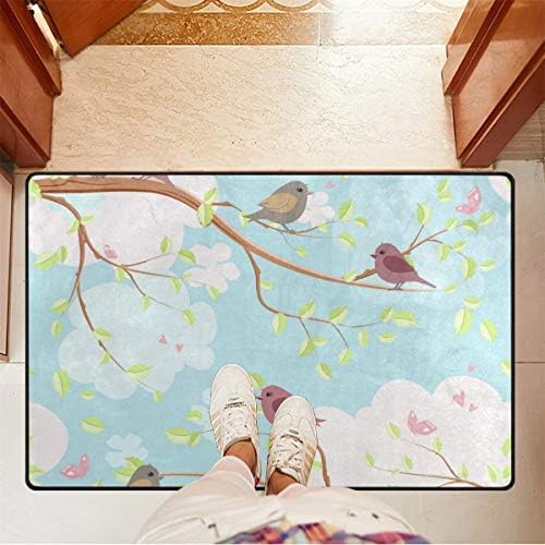 Mr.Xzy שטיח שטח גדול של ציפור חמוד לסלון לסלון דפוס קריקטורה ילדים רכים ילדים זחילה שטיח מחצלת חדר שינה