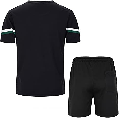 2 חלקים לגברים ספורט ספורט מגדיר חולצת טריקו ומכנסיים קצרים קביעת תלבושות אימונית רשת