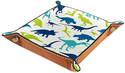 דינוזאורים של Lyetny צללית דפוס מארגן מגש אחסון קופסת מיטה מיטה קאדי שולחן עבודה שולחן עבודה החלפת