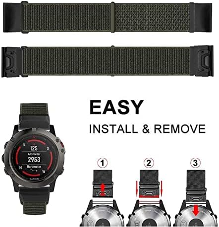 Hepup 22 ממ 26 ממ רצועת ניילון עבור Garmin Fenix ​​7 7x 6 6x Pro fenix 5 5x Plus 3 3HR Forerunner