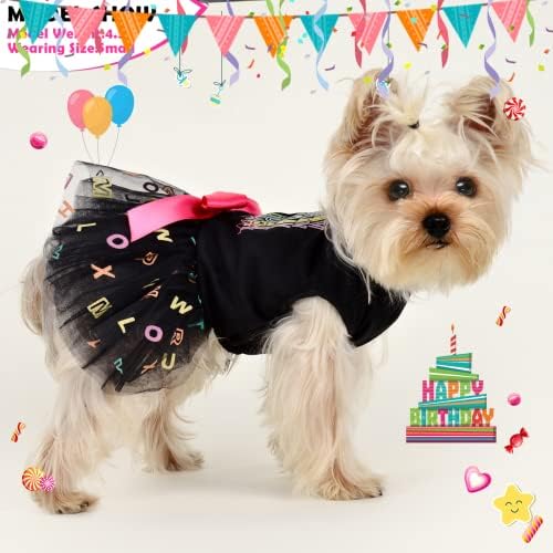 שמלות יום הולדת לכלב שמלת כלב לכלבים בינוניים גדולים גדולים ילדה גור כלבי נסיכה טוטו שמלות טול