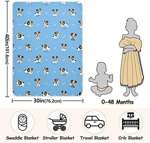 שמיכת סוודר ג'ק ראסל טרייר כלב שמיכה כותנה לתינוקות, קבלת שמיכה, שמיכה רכה משקל קלה לעריסה, טיולון, שמיכות
