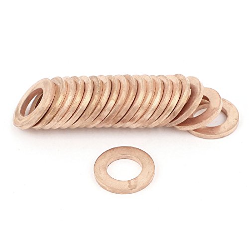 UXCELL A15010500UX0515-DM נחושת טבעת טבעת טבעת טבעת חותם התאמת אטב, 10 ממ x 18 ממ x 2 ממ גודל