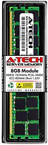 A-Tech 8GB זיכרון RAM עבור Dell PowerEdge T710-DDR3/DDR3L 1333MHz PC3-10600R ECC רשום RDIMM 2RX4 דרגה